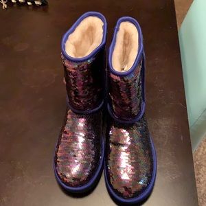 Blue sequins ugh boots